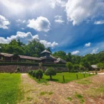 Reconstructed Rattana Rangsan Throne Hall and gardens in Ranong