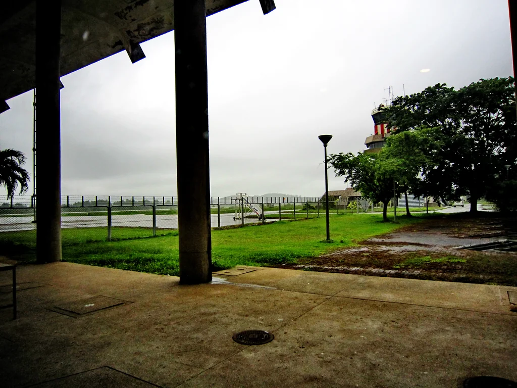 View from the passenger terminal across the runway at Ranong Airport