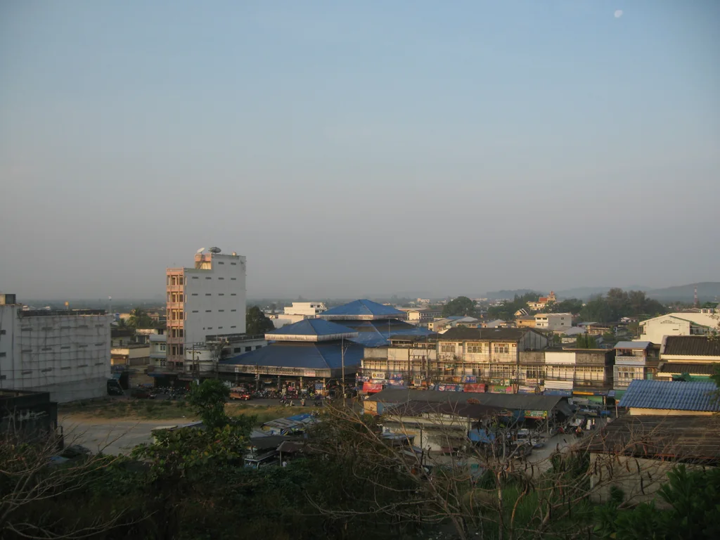 Ranong old market and surrounding town buildings