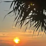 Sunset over a beach on Koh Phayam in Ranong